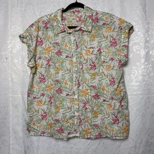 Style & Co Button Up Hawaiian Shirt Women Size 1X